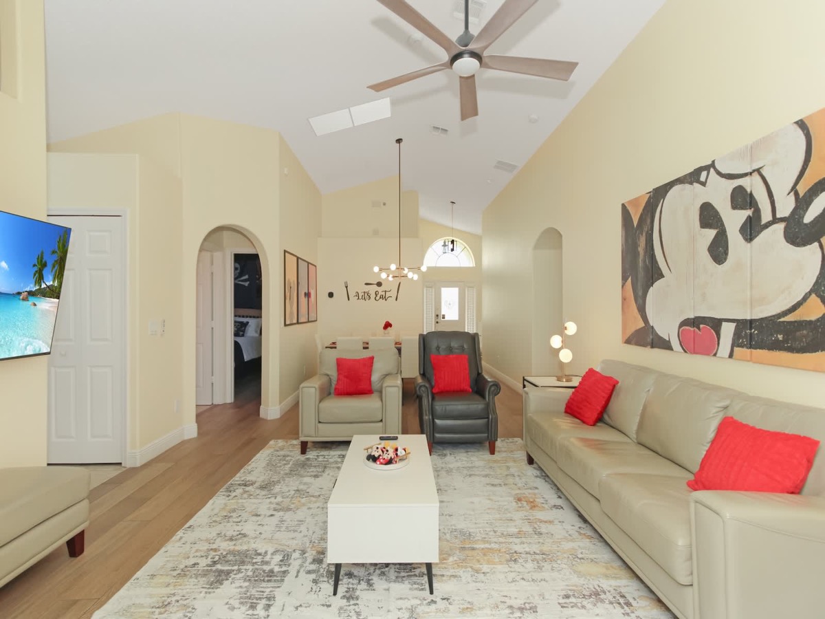 Castle Reeds living room with Mickey-inspired decor